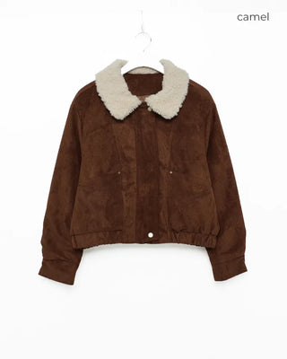 Fur Collar Point Blouson Jacket
