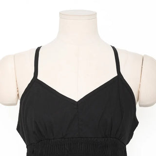 Black sleeveless mini dress