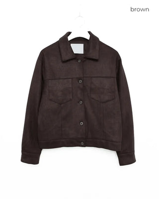 Suede color pocket point jacket