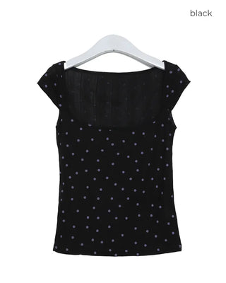 Dot Cap Sleeve Top