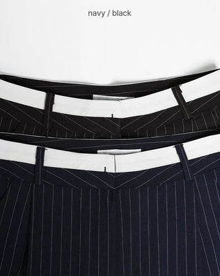 Straight-fit striped West Point slacks