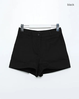 Button cotton shorts