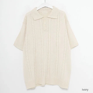Twisted short-sleeved knit
