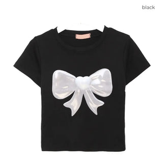 Ribbon Graphic Crop T-Shirt