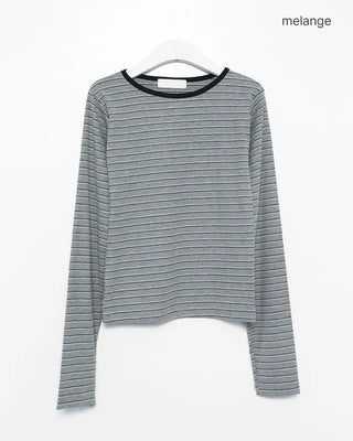 Round neck striped T-shirt