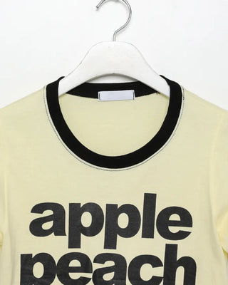 Fruit Name Ringer Semi-Cropped Half T-Shirt