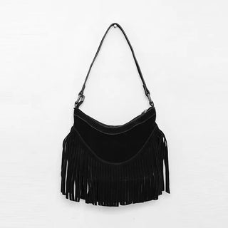 Tassel suede bag