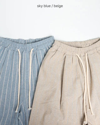Striped wide-leg easy pants