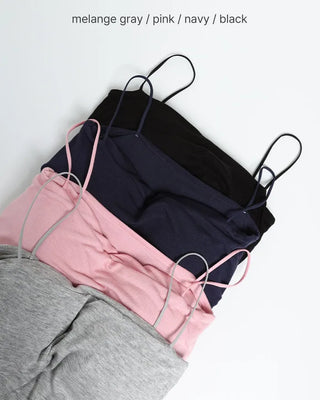 Camisole with built-in cups and side shirring
