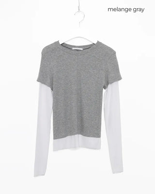 Layered short-sleeved T-shirt