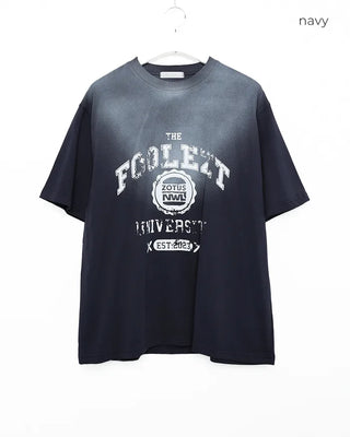 Unisex Lettering Washed Short-Sleeve T-Shirt