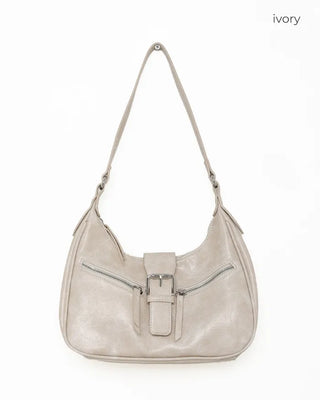 Buckle Zipper Shoulder Bag