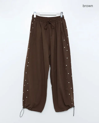 Side-dot wide sweatpants