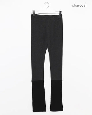 Rib-knit warmer layered leggings
