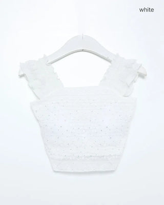 Cubic Lace Crop Sleeveless