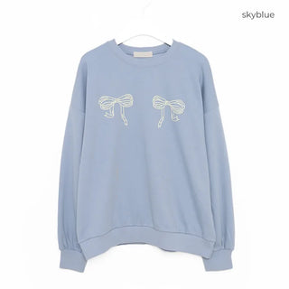 Oversized Two-Ribbon Sweatshirt