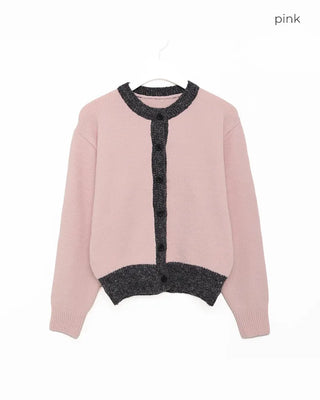 Two-tone point round cardigan