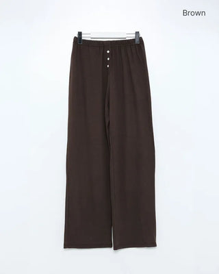 Elastic waistband button detail sweatpants