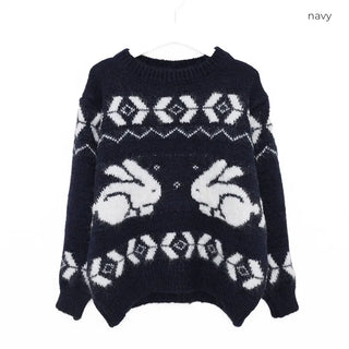 Two-rabbit round knit