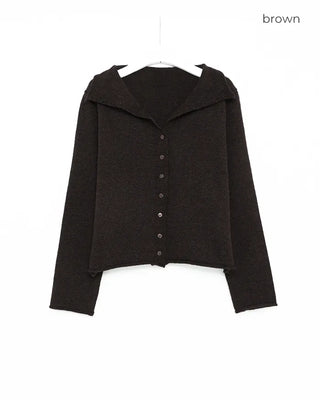 Sailor collar knit cardigan