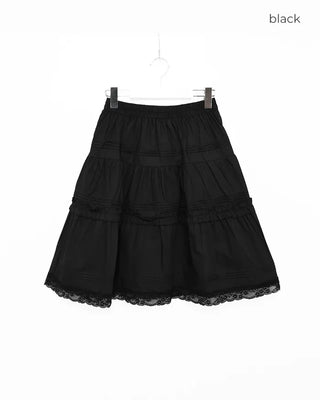 Lace tiered midi skirt