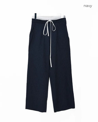 Striped wide-fit pants