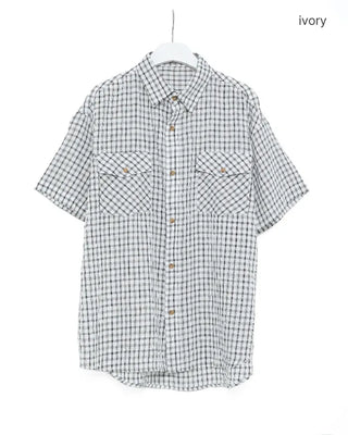 Pocket Check Half Shirt