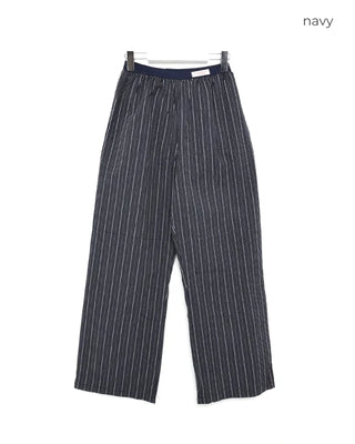 Loose-fit striped banding pants