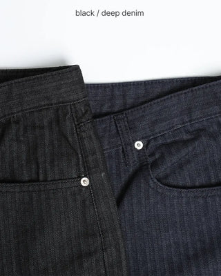 Non-faded herringbone denim pants