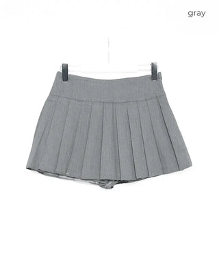 Pleated micro mini skirt pants