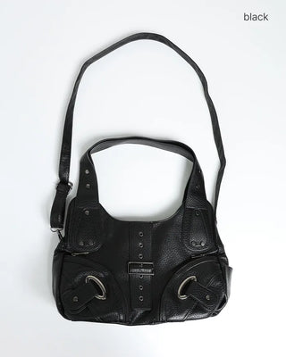 2-Way Belt Studded Leather Big Tote Bag