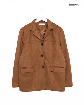 Three-button suede jacket