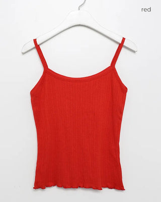 Scalloped hem cropped pointe camisole