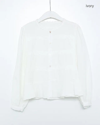 Necklace Point Frill Blouse