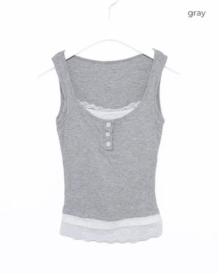 Layered Button Sleeveless
