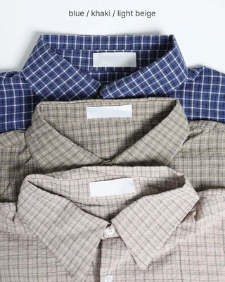 Gingham check half shirt