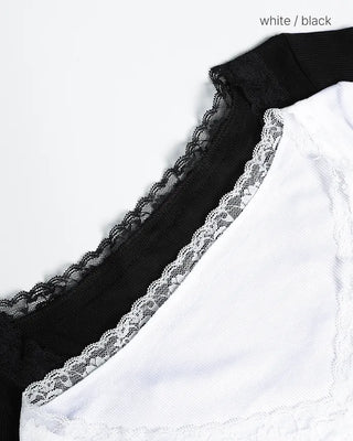 Lace plunging pointed hem slim cut and sew
