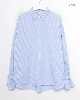 Sleeve Button Stripe Shirt
