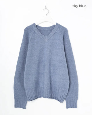 V-neck basic knit