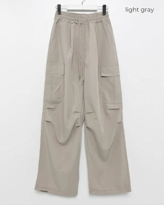 (Unisex) Elastic Waist Summer Cargo Jogger Pants