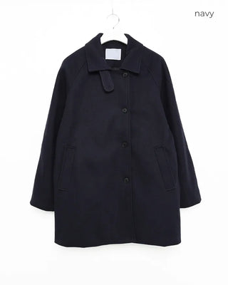 High-neck button-up half coat