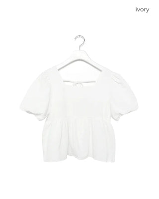 Square puff blouse