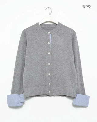 Check pattern layered cardigan
