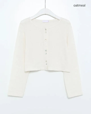 Double-breasted linen cardigan