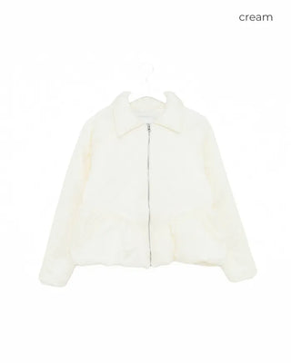 Padded Zip Peplum Jacket