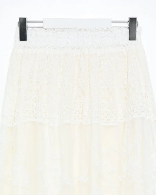 Lace detail long skirt