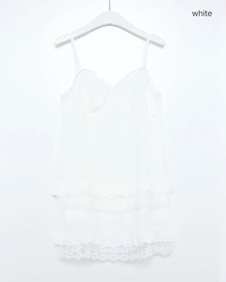 Chiffon lace frill camisole dress