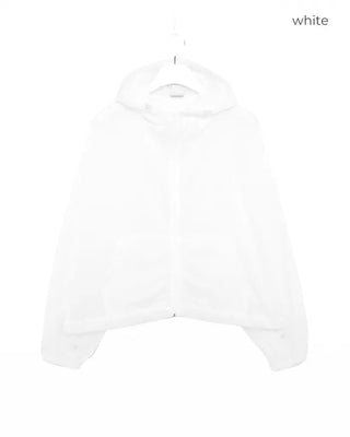 Hooded cropped windbreaker