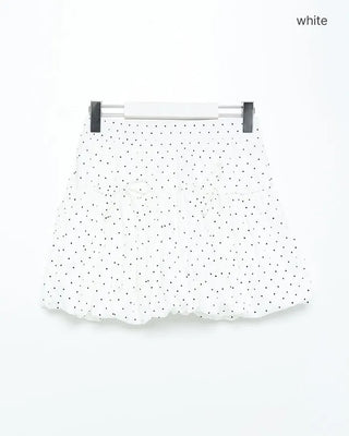 Ribbon Point Dot Pattern Balloon Fit Mini Skirt