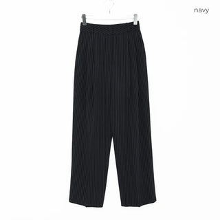 Striped loose-fit slacks